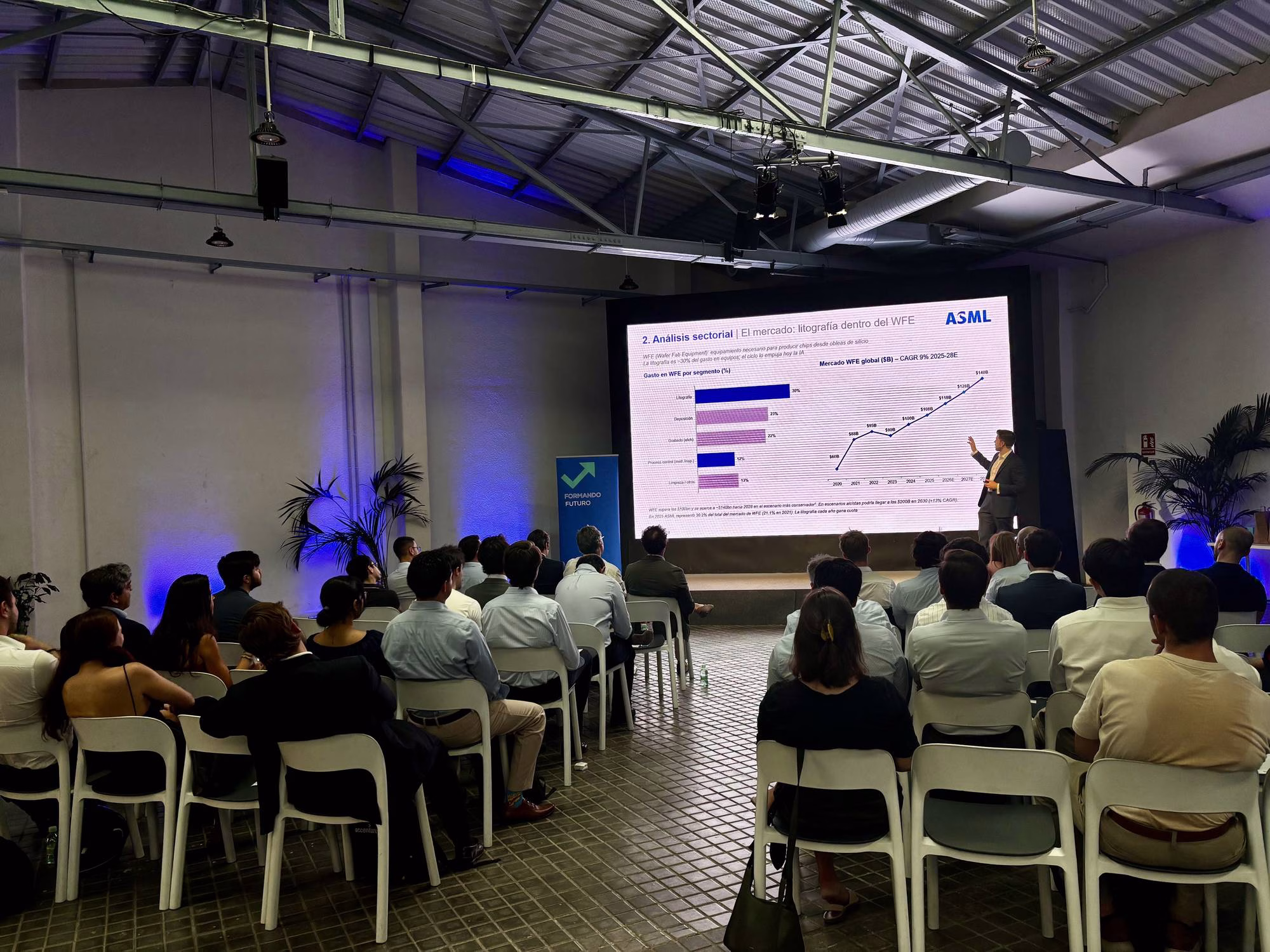 Un finalista presenta su tesis ante el público en la final del Value Challenge 2026
